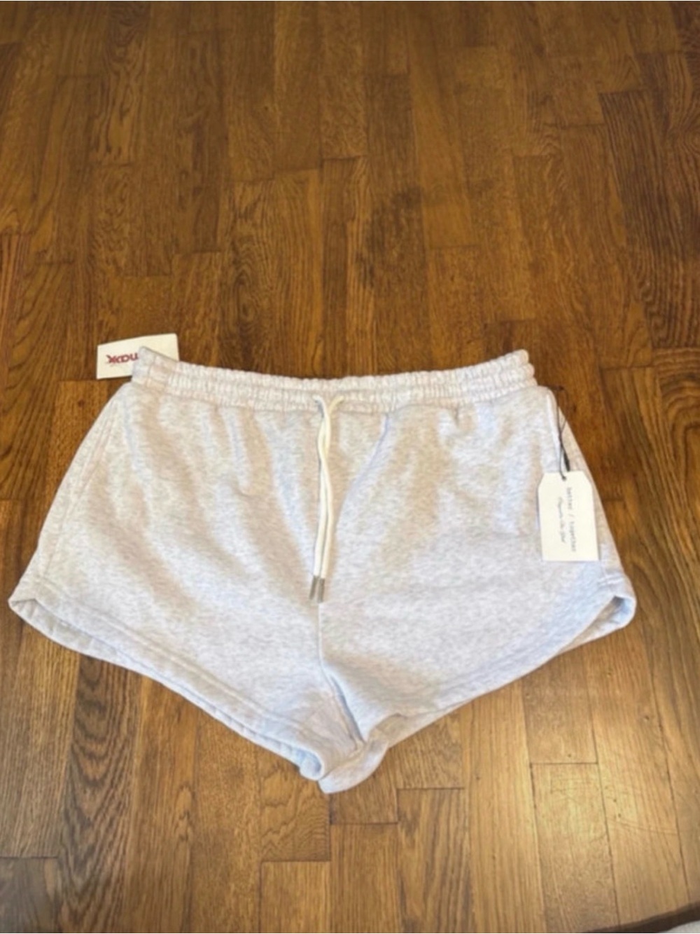 Women’s Light Gray Athletic Lounge Shorts with Drawstring